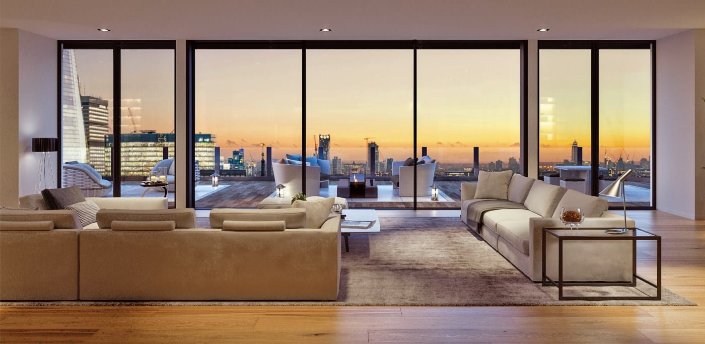 Usa glisanta din aluminiu si sticla pentru living cu deschidere mare spre exterior