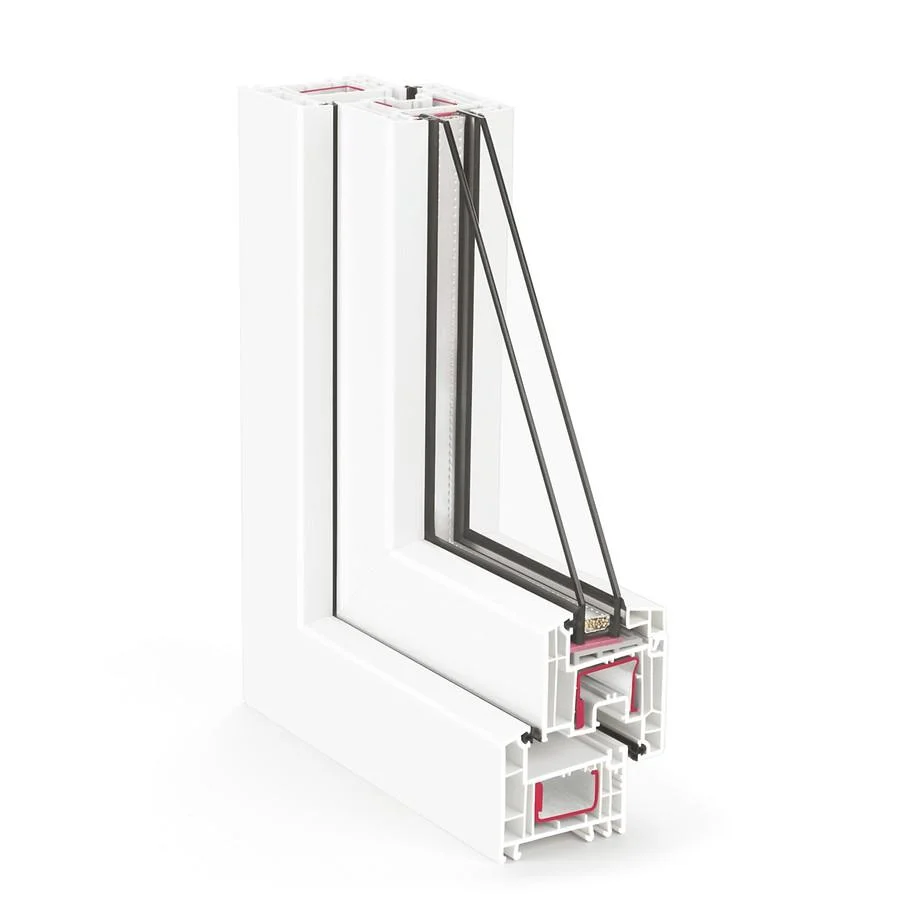 Sectiune profil PVC REHAU Euro-Design 70 pentru ferestre termopan