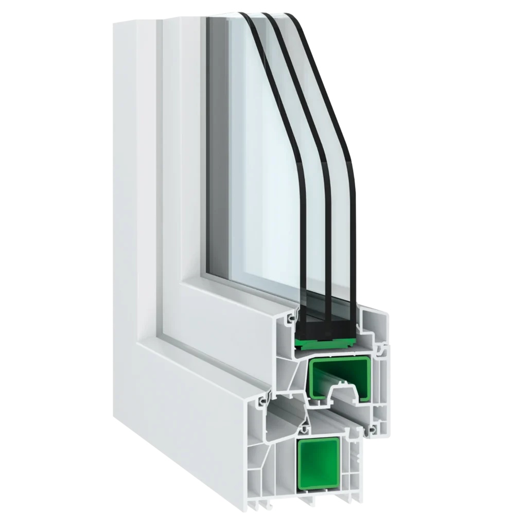 Sectiune profil PVC Salamander greenEvolution 76 pentru ferestre rezidentiale