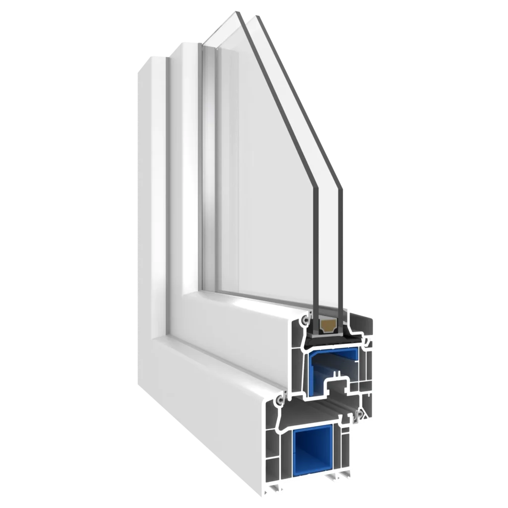 Sectiune profil PVC VEKA Softline 70 AD pentru ferestre si usi termopan
